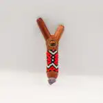 Kuripe Applikator mit Steinen (Katzenauge, Amethyst) - Rot, Weiss, Schwarz