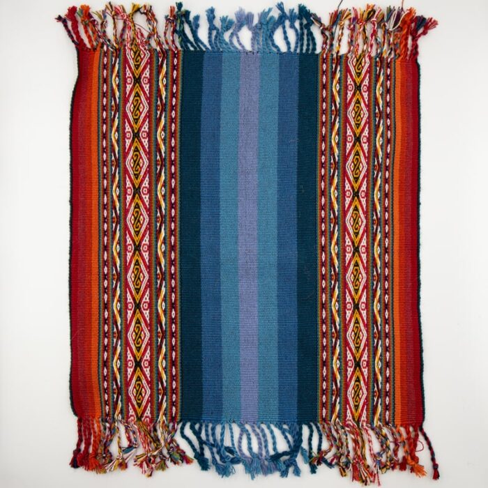 Andean Mesa – Traditional Altar Cloth - Red, Blue - Image 1