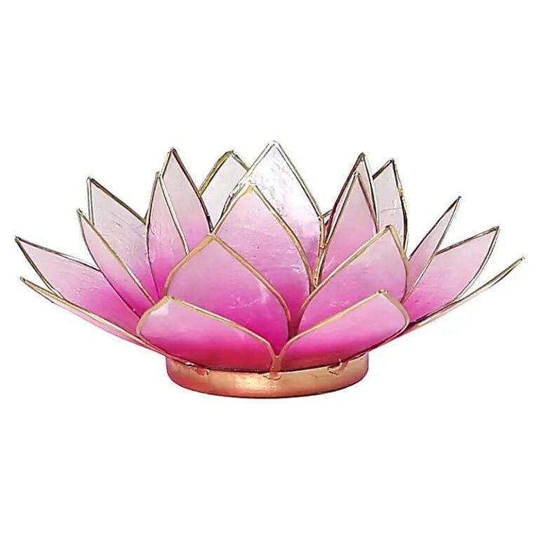 Lotus Teelicht - pink, weiss, goldfarbig