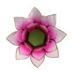 Lotus Teelicht - pink, weiss, goldfarbig