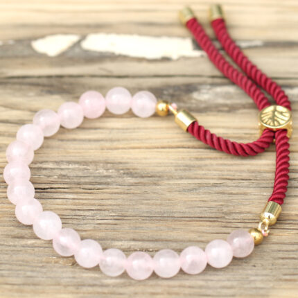 Rosenquarz Edelsteinarmband verstellbar