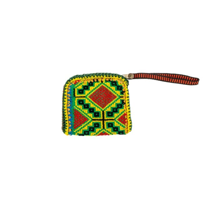 Small Shipibo Pouch – Red-Green-Yellow - Image 1