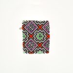 Small Shipibo Pouch – Diamond Motif Black-White with Colors - Image 2