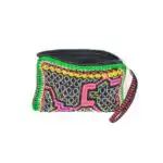 Kleines Shipibo Täschchen – Bero Icha Kené Muster Schwarz-Pink-Grün