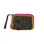 Kleines Shipibo Täschchen – Kené Muster Schwarz-Pink-Grün – Bild 2