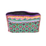 Shipibo Style Pouch – Cross Pattern Green-Red - Image 2