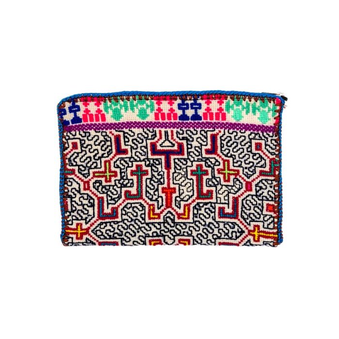 Shipibo Pouch – Rainbow Pattern Black-White - Image 3
