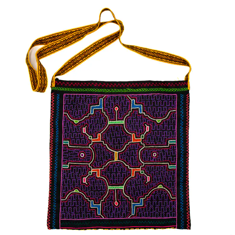Shipibo Tasche Shipibo Bag - Black / Violet - Image 1
