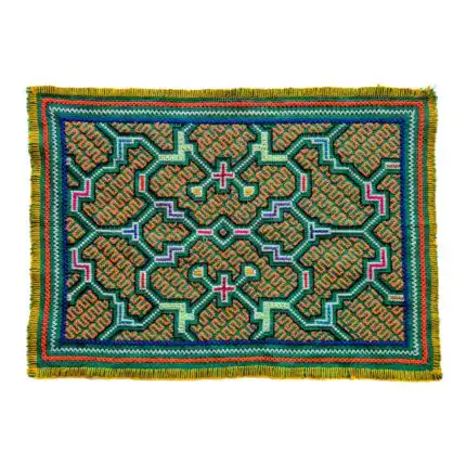 Shipibo Kené Tuch – Bero Icha - Grün