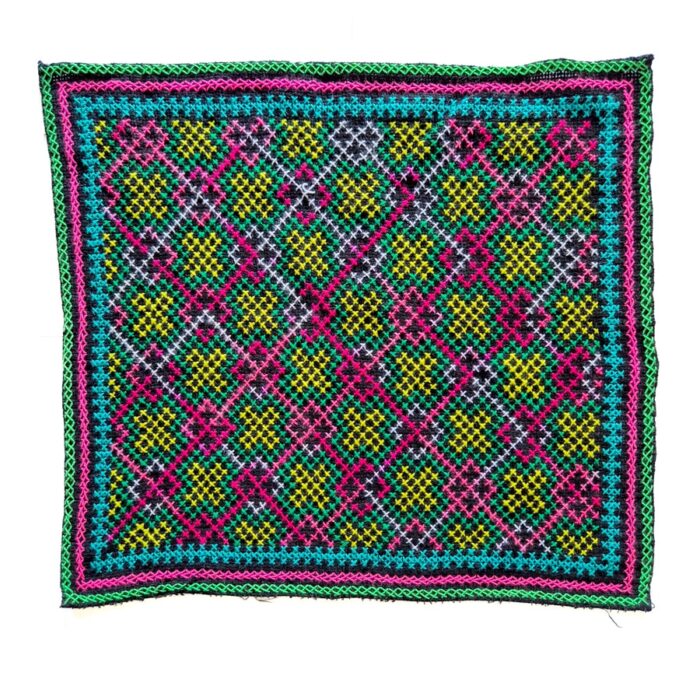 Shipibo Kené Scarf – Hand Embroidered - Image 1